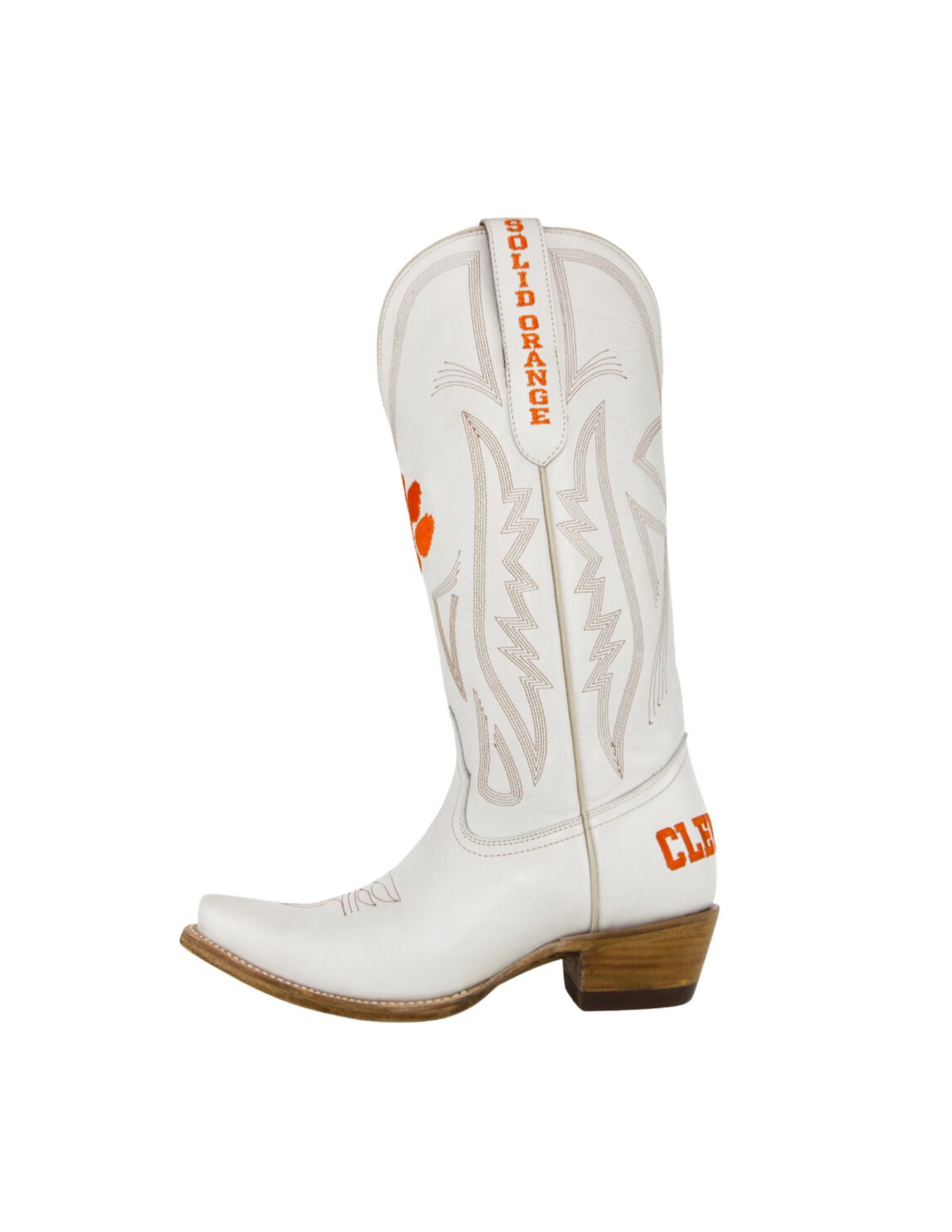 Game Day Western Ivory Boots - Clemson Tigers