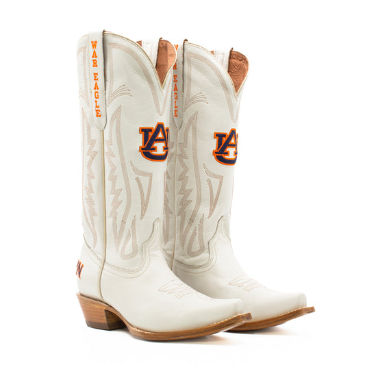 Game Day Western Ivory Boots - Auburn Tigers
