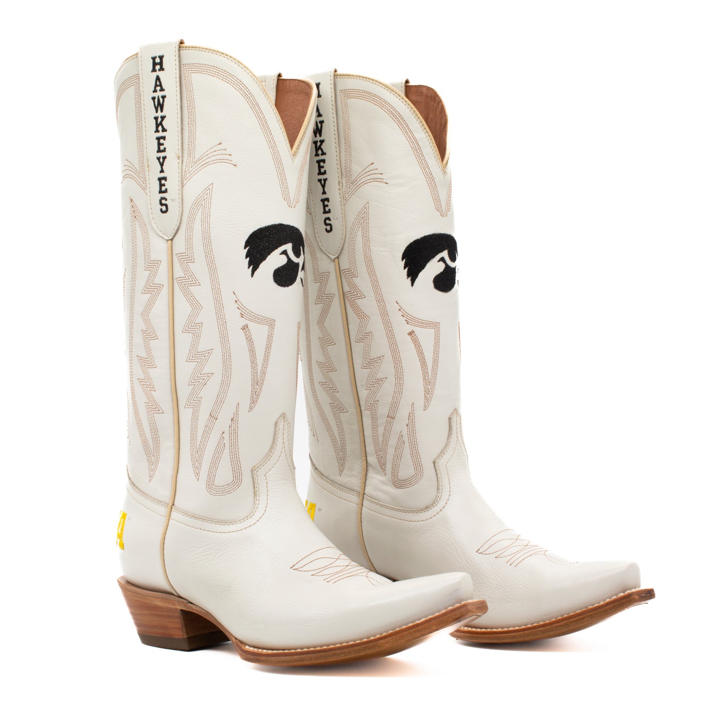 Game Day Western Ivory Boots - Iowa Hawkeyes