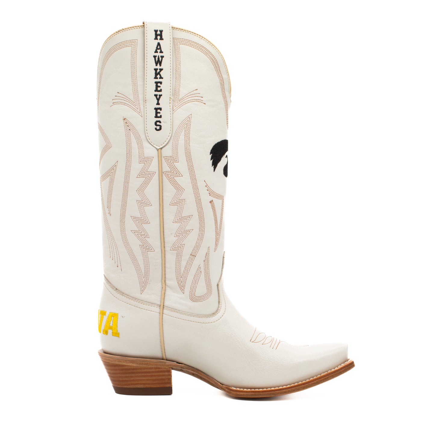 Game Day Western Ivory Boots - Iowa Hawkeyes