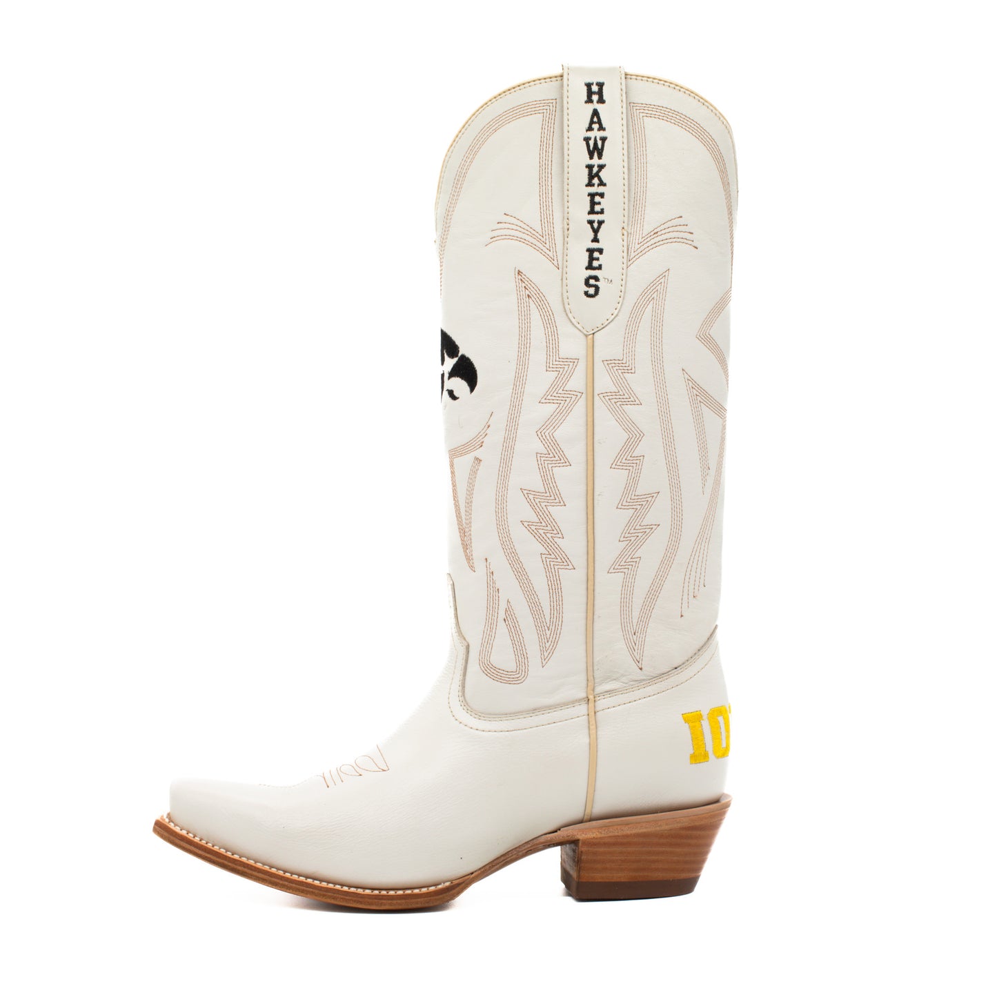 Game Day Western Ivory Boots - Iowa Hawkeyes
