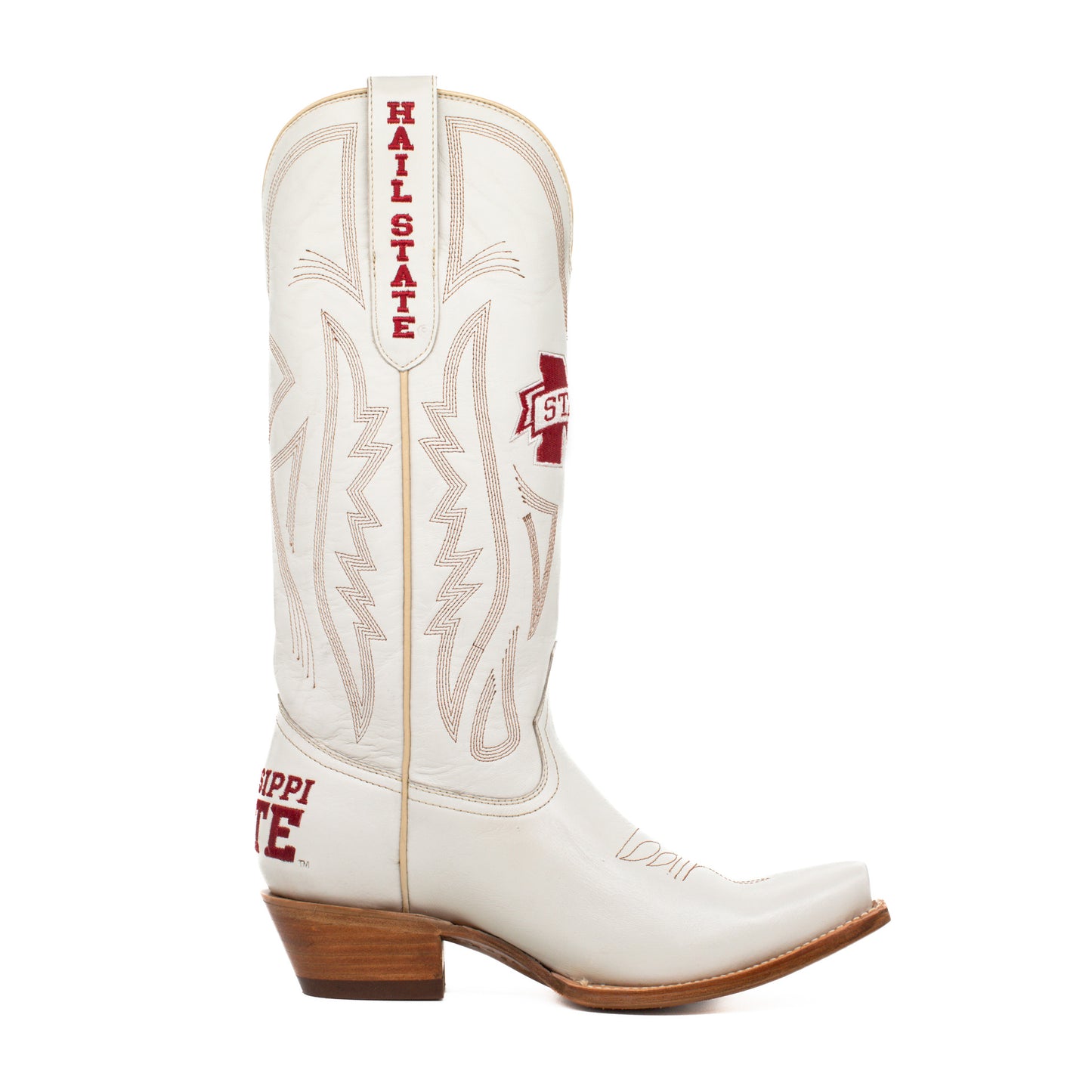 Game Day Western Ivory Boots - Mississippi State Bulldogs