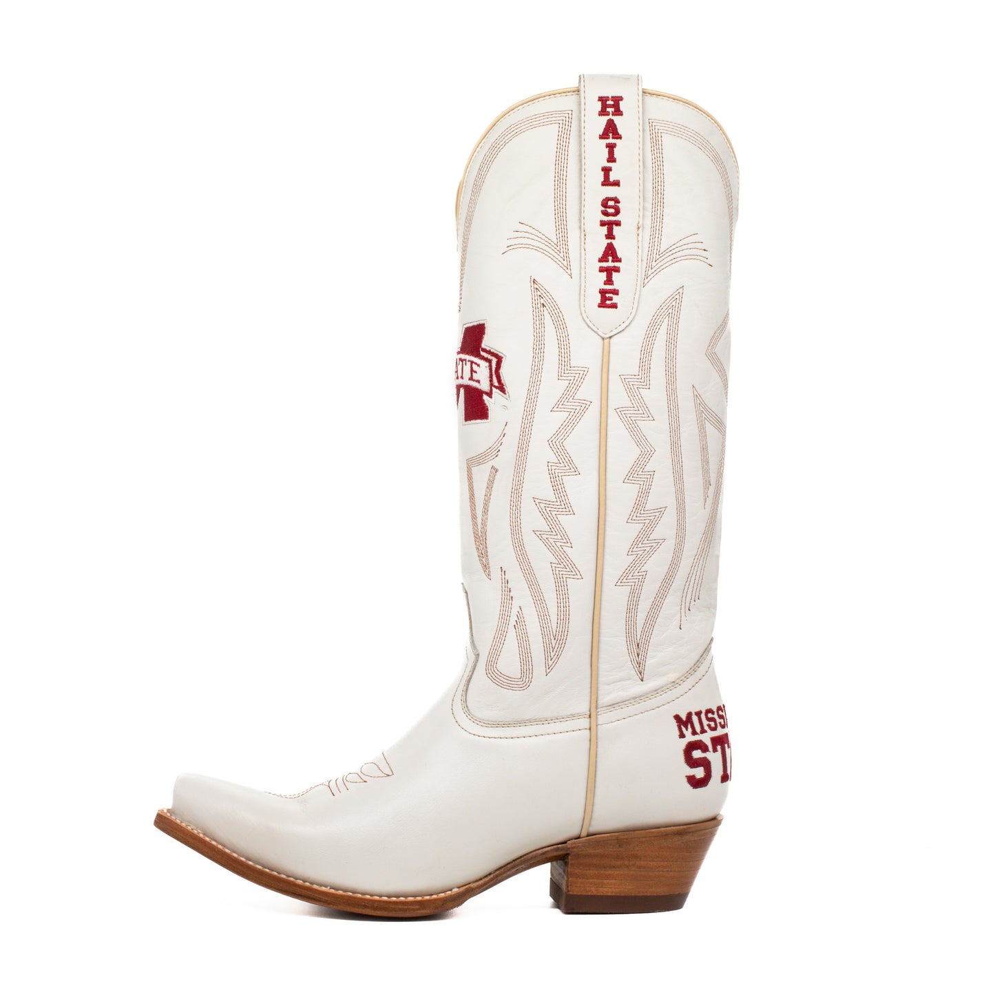 Game Day Western Ivory Boots - Mississippi State Bulldogs