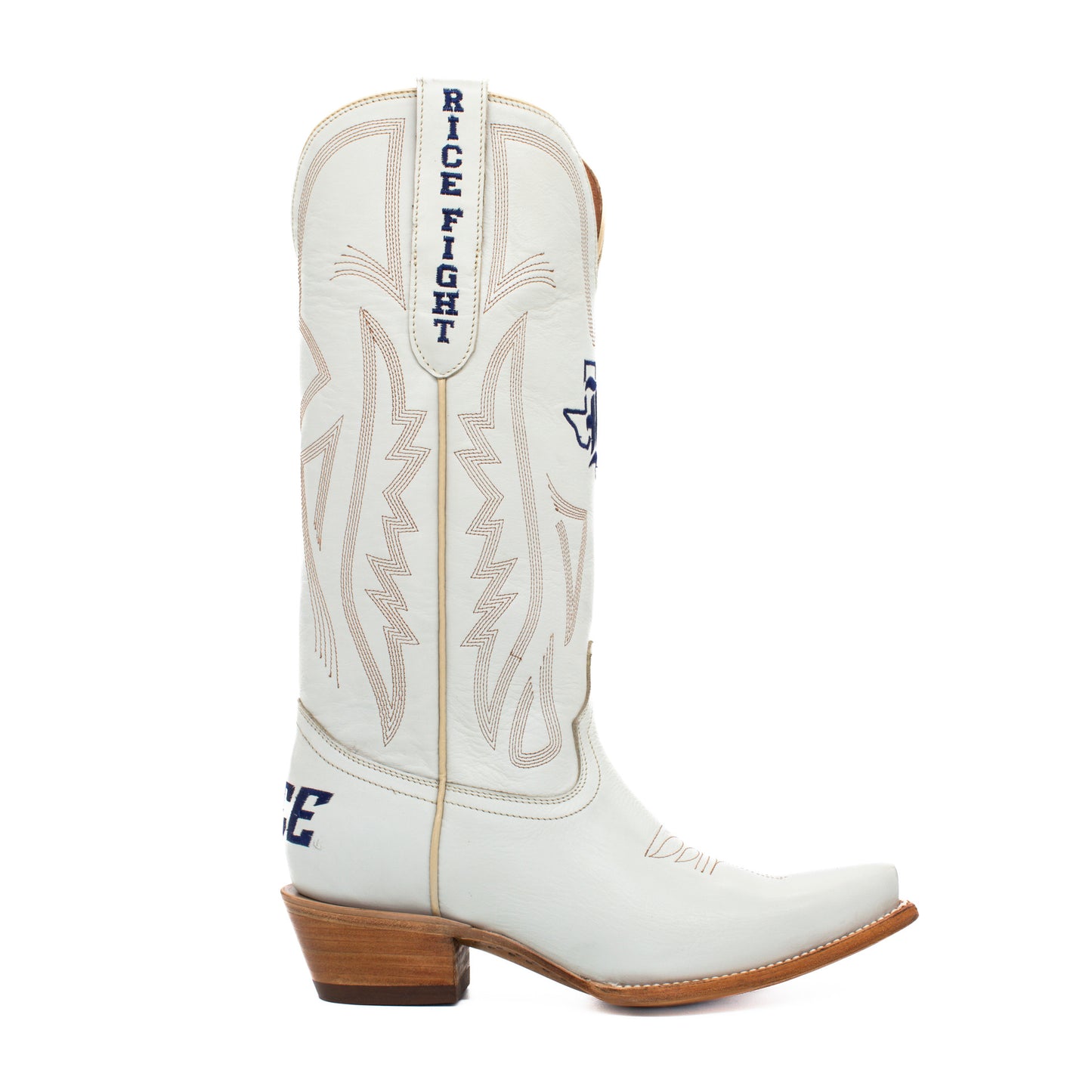 Game Day Western Ivory Boots - Rice Owls