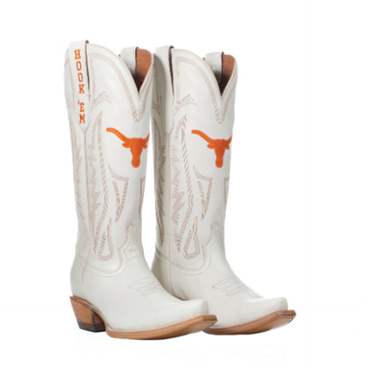 Game Day Western Ivory Boots - Texas Longhorns