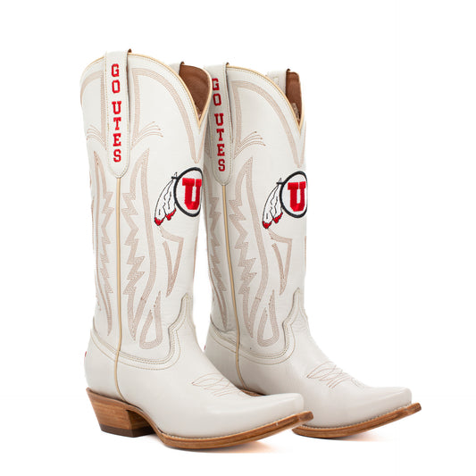 Game Day Western Ivory Boots - Utah Utes