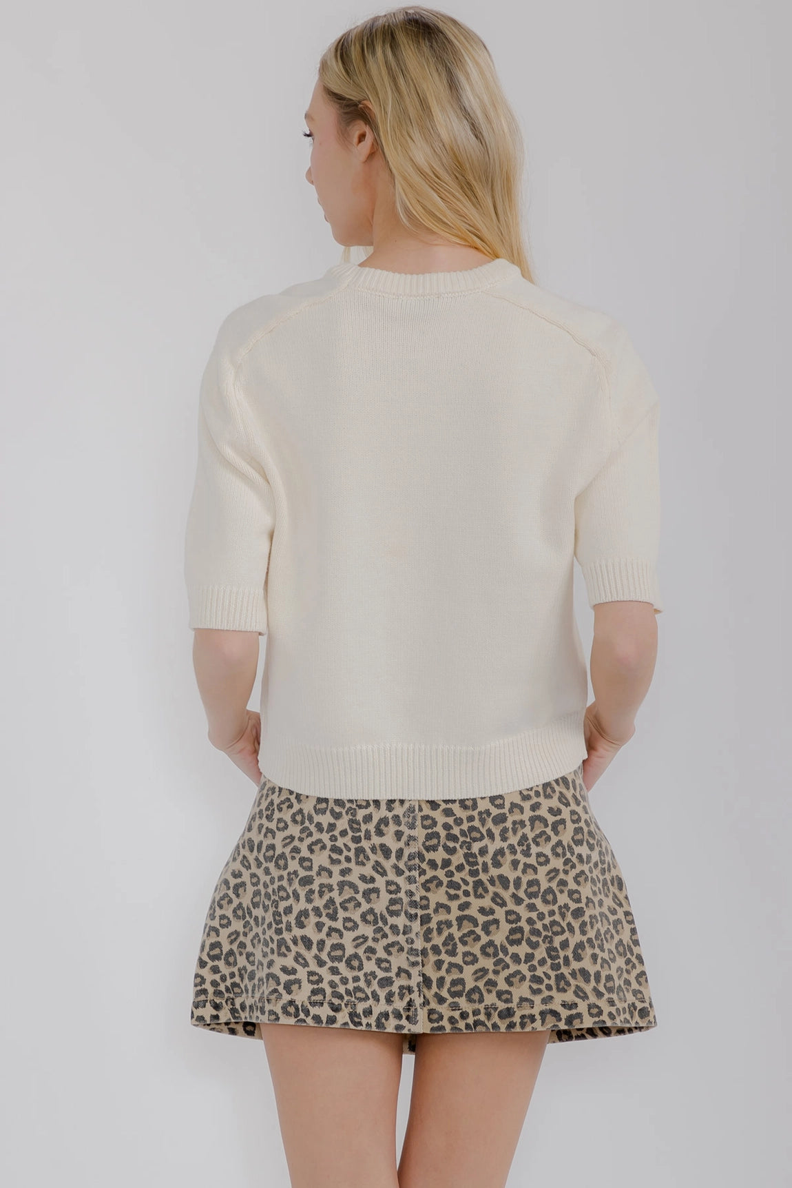 MoMo Leopard Print Mini Skirt