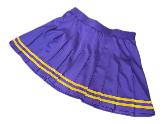 Sequin Striped Hem Pleated Skort