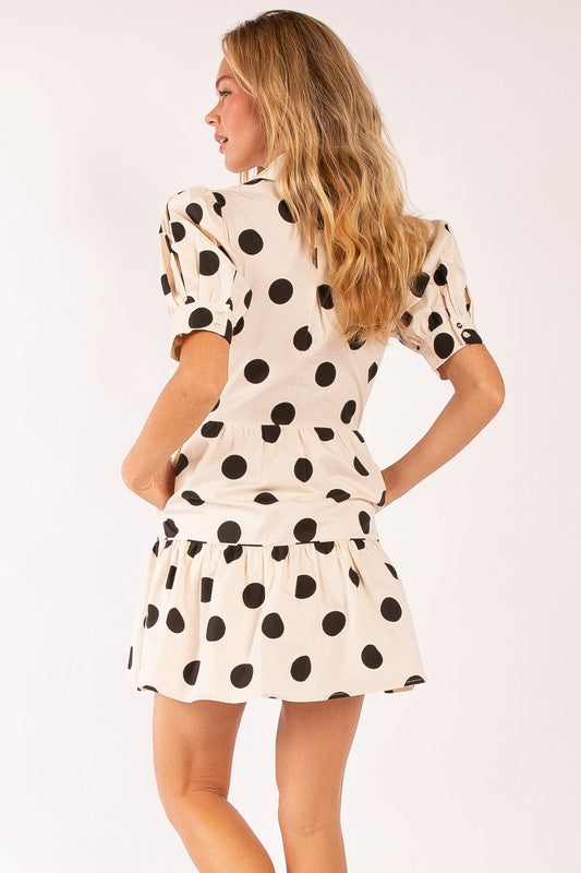 Polly Loves Polka Dots Puff Sleeve Dress