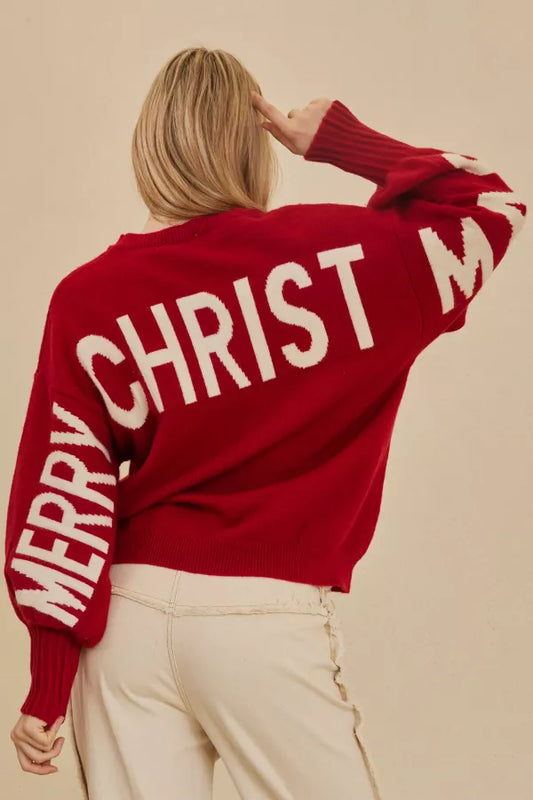 Merry Christmas Sweater - Red