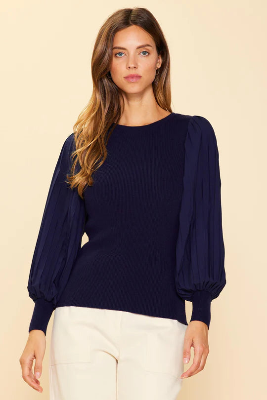 SAB Navy Puff Sweater