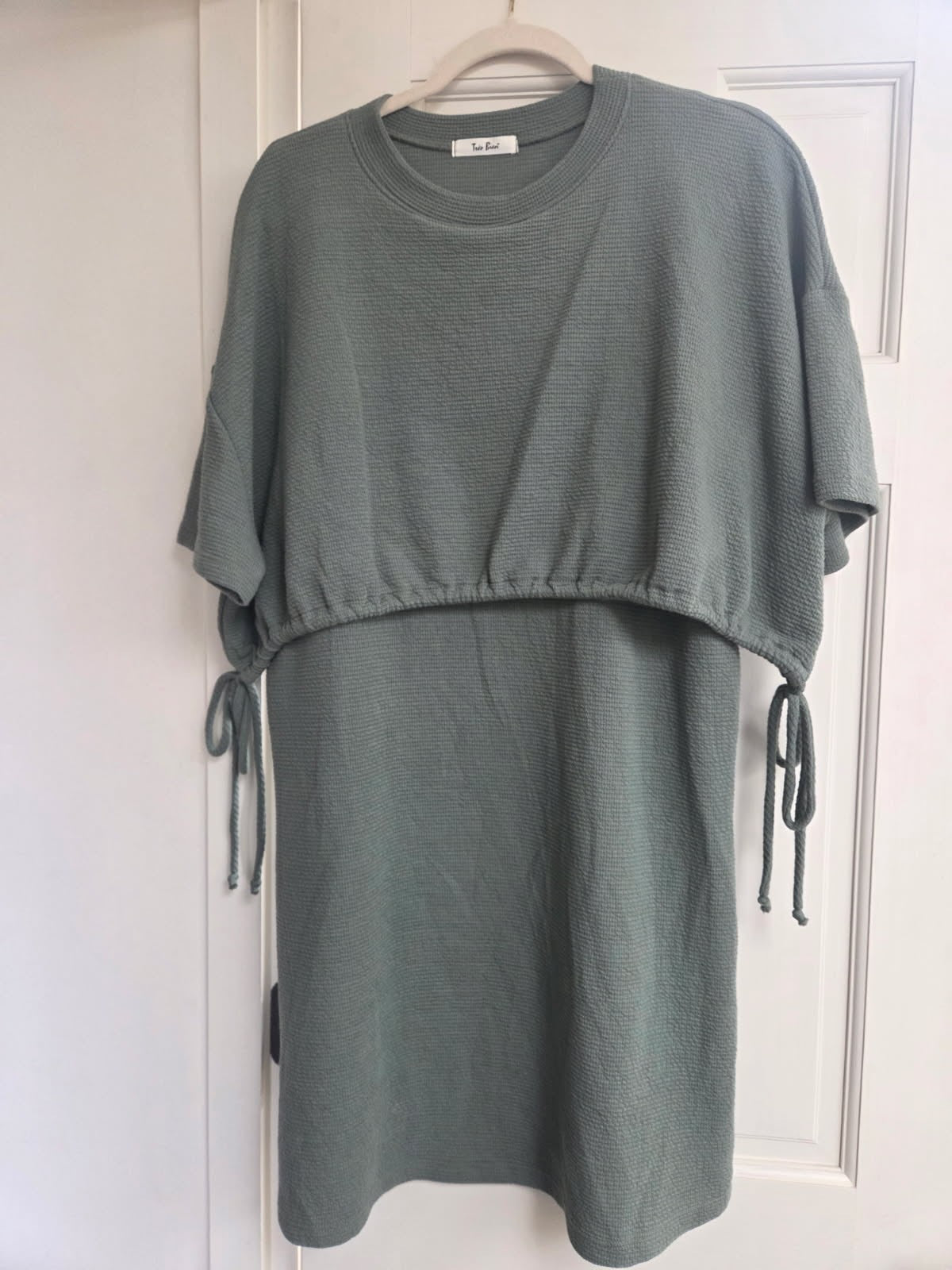 Sarah Side Tie Dress - Sage green