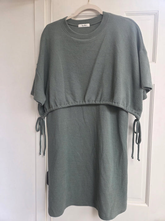 Sarah Side Tie Dress - Sage green