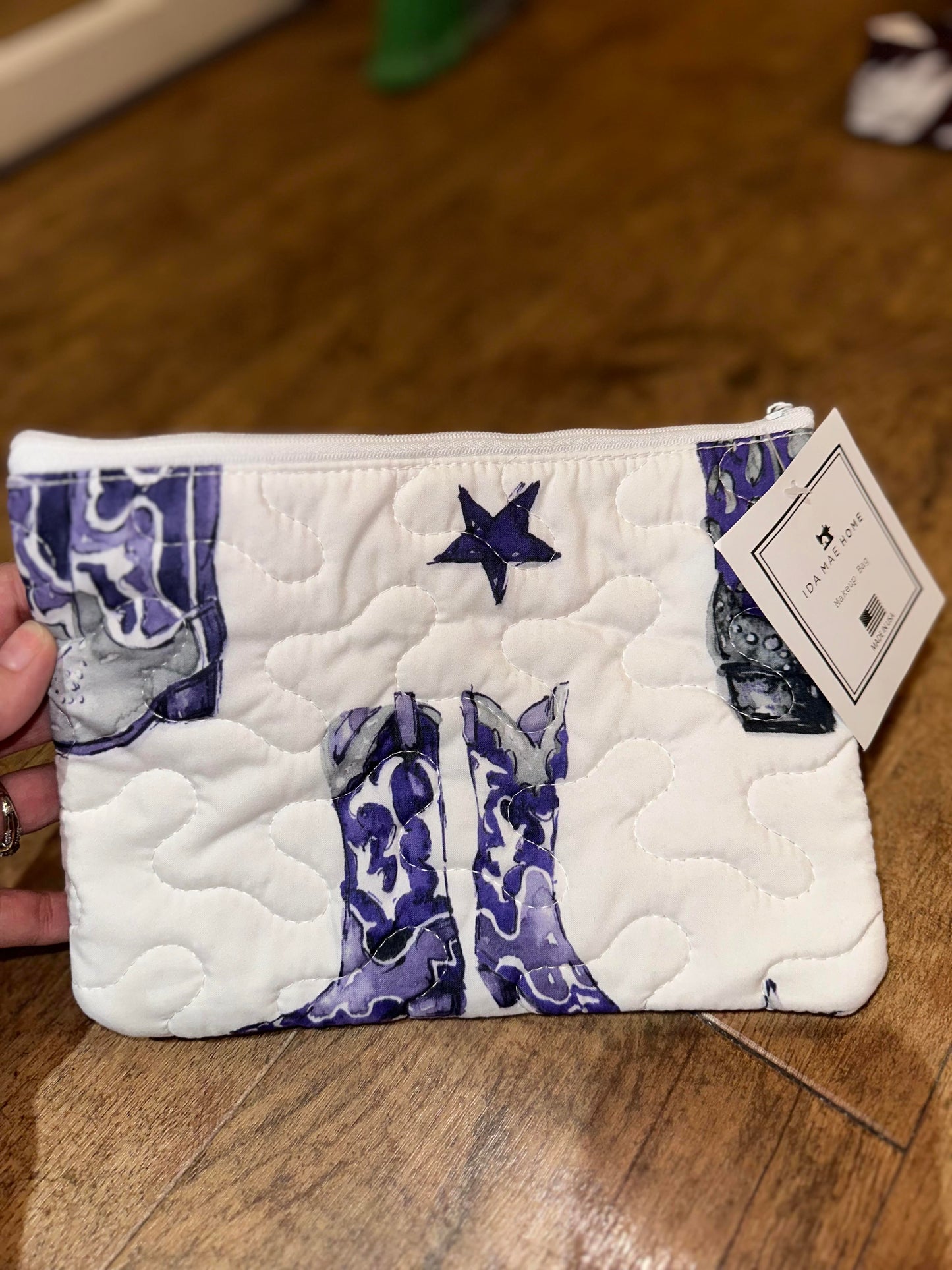 TCU Quilted Makeup Bag