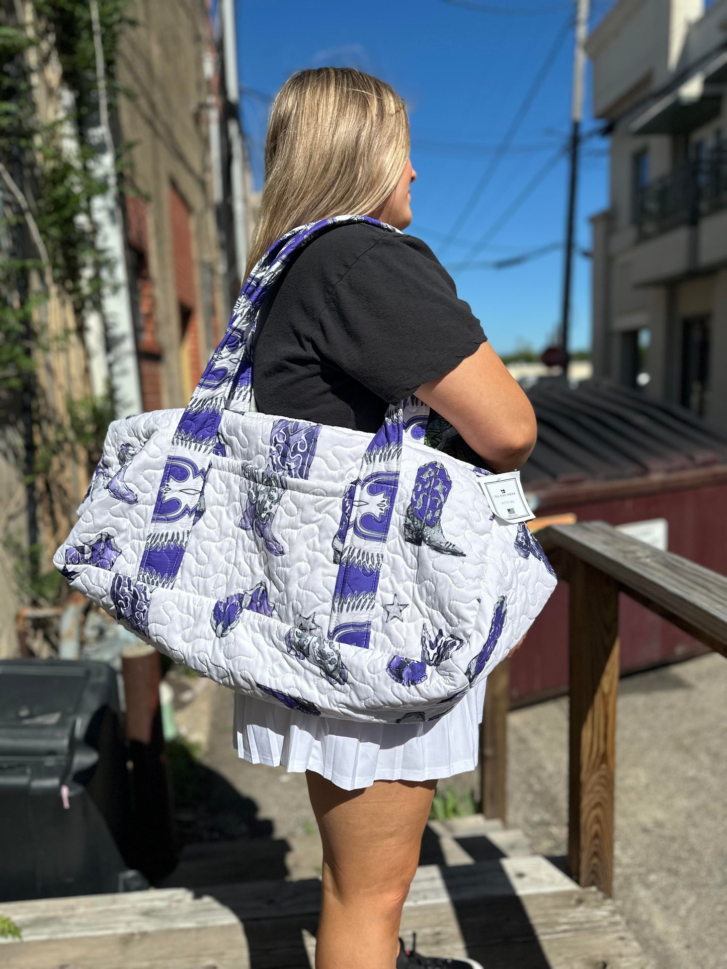 TCU Quilted Duffle Bag