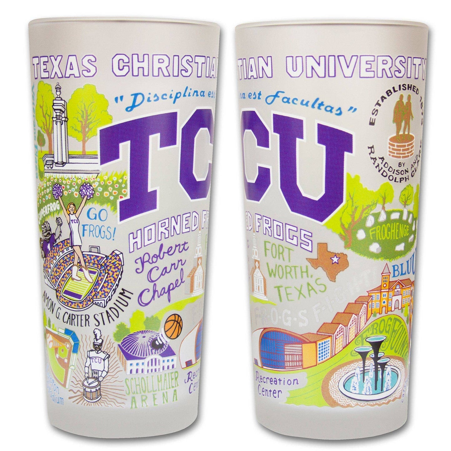 Texas Christian University (TCU) Collegiate Drinking Glass