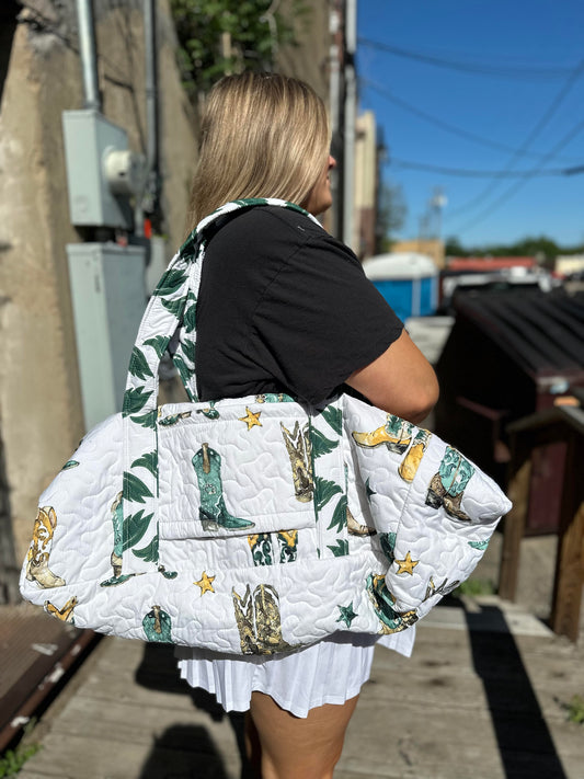 BU Quilted Duffle Bag