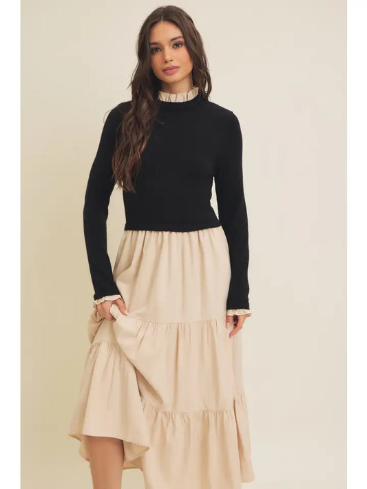 IF Ruffle Detailed Sweater Midi Dress