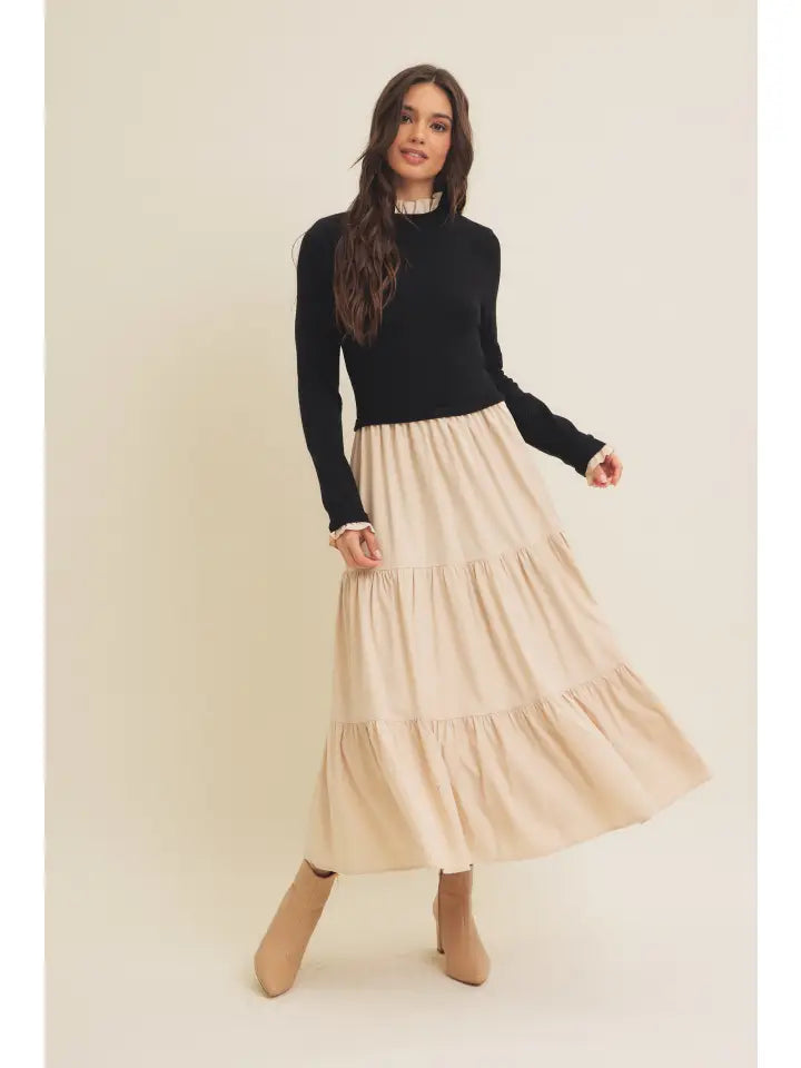 IF Ruffle Detailed Sweater Midi Dress