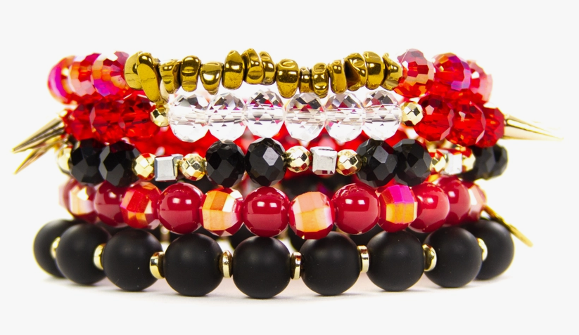 Buffalo Plaid Red & Black Bracelet Stack