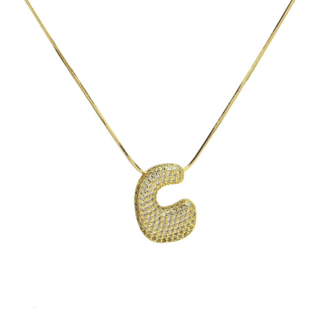 SB Initial Cz Waterdrop Necklace