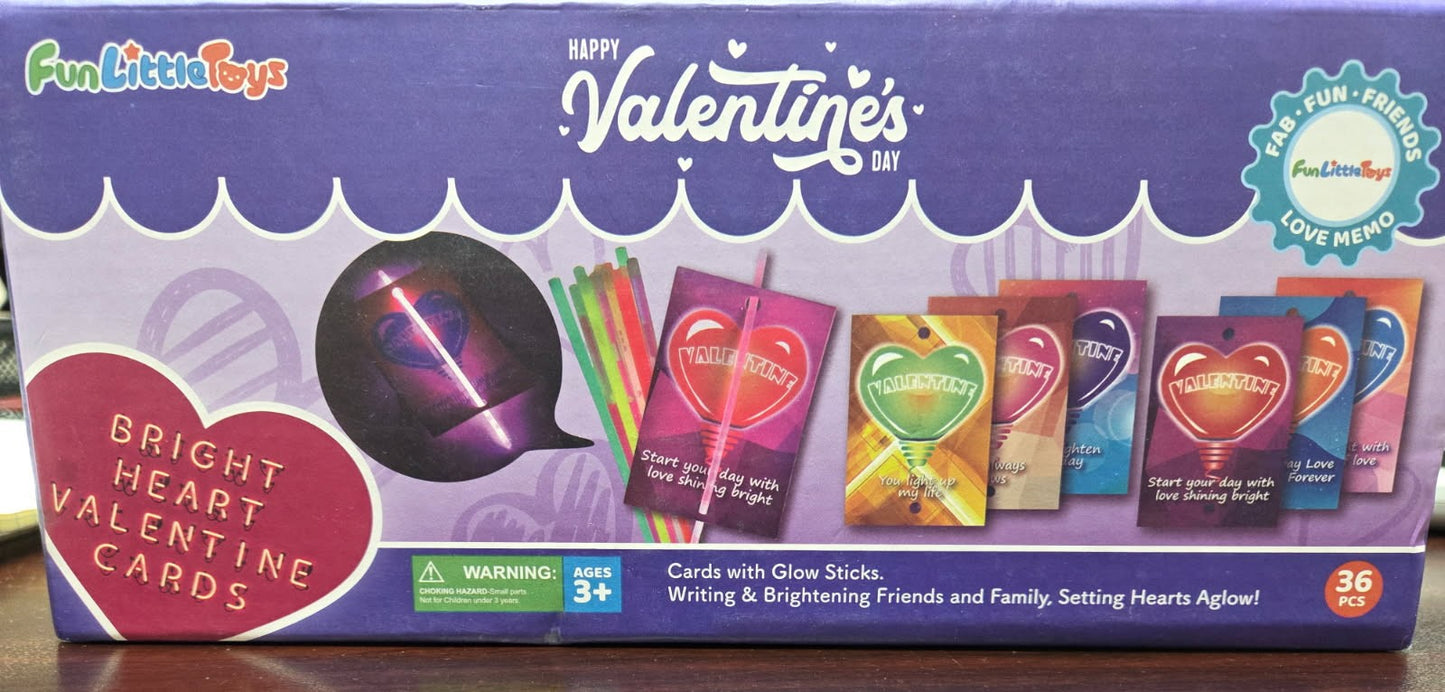 Valentine Cards Glow Sticks