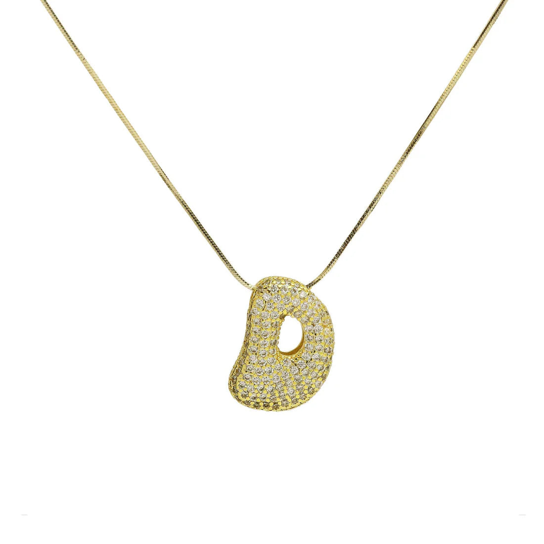 SB Initial Cz Waterdrop Necklace