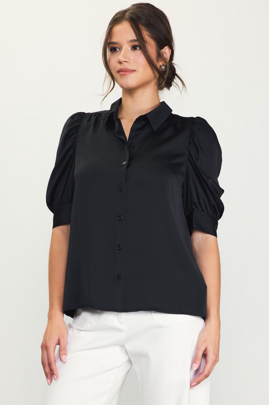 SAB SHIRRED SLEEVE BLOUSE