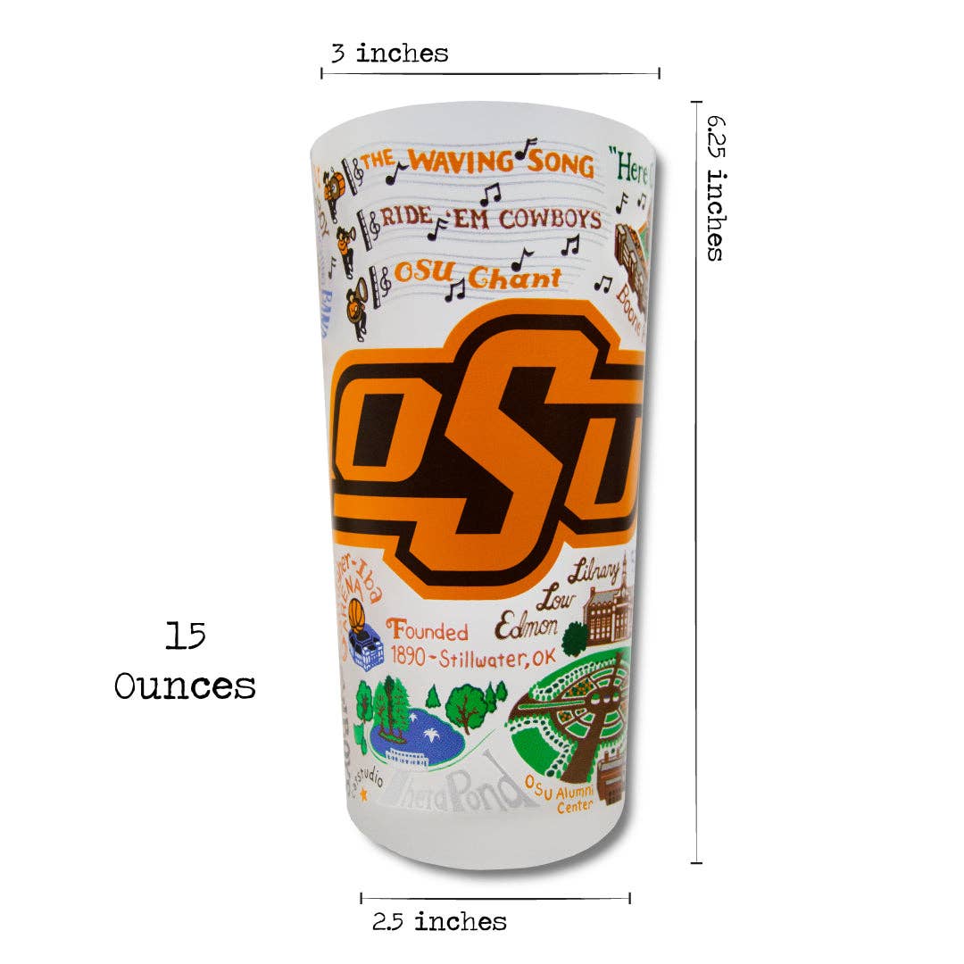 Oklahoma State University Collegiate Drinking Glass