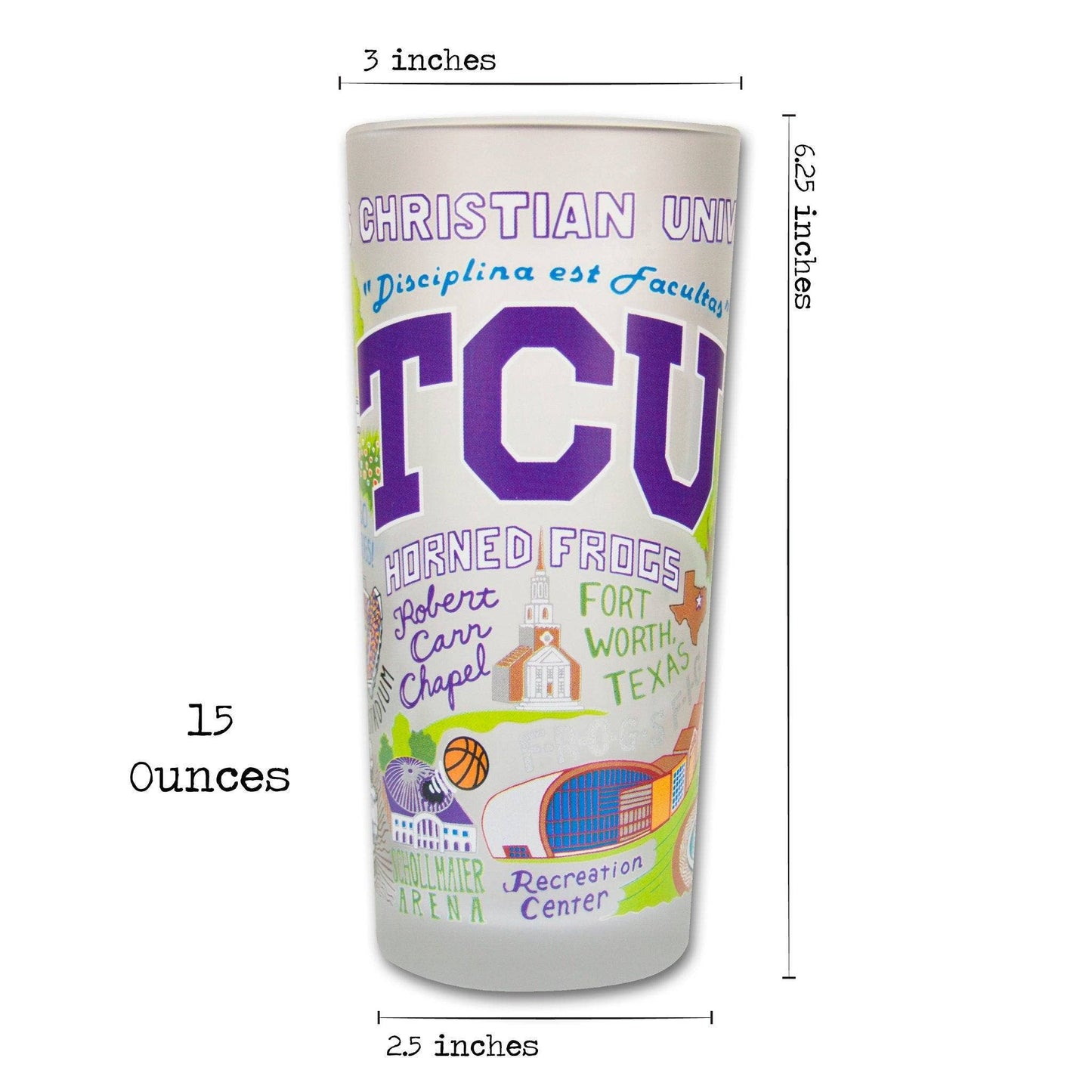 Texas Christian University (TCU) Collegiate Drinking Glass