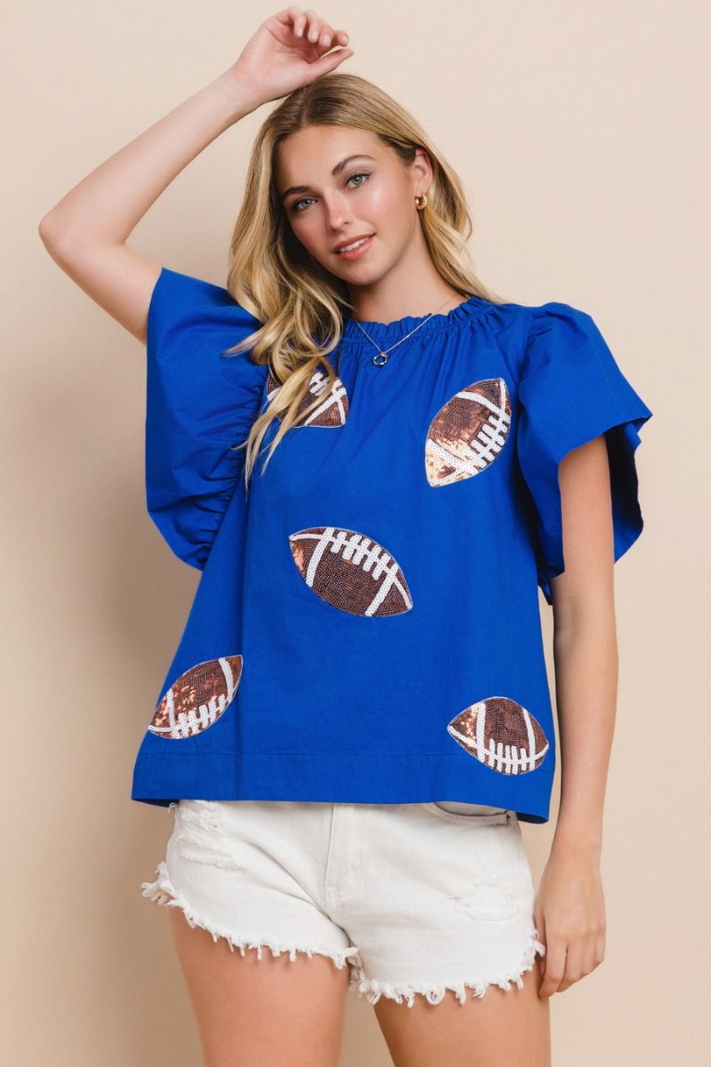 Blue Football Blouse