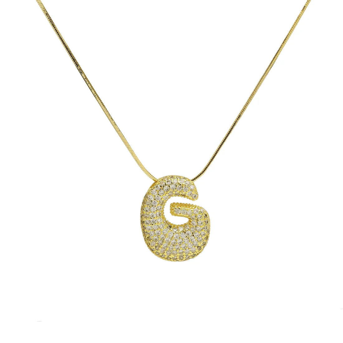 SB Initial Cz Waterdrop Necklace