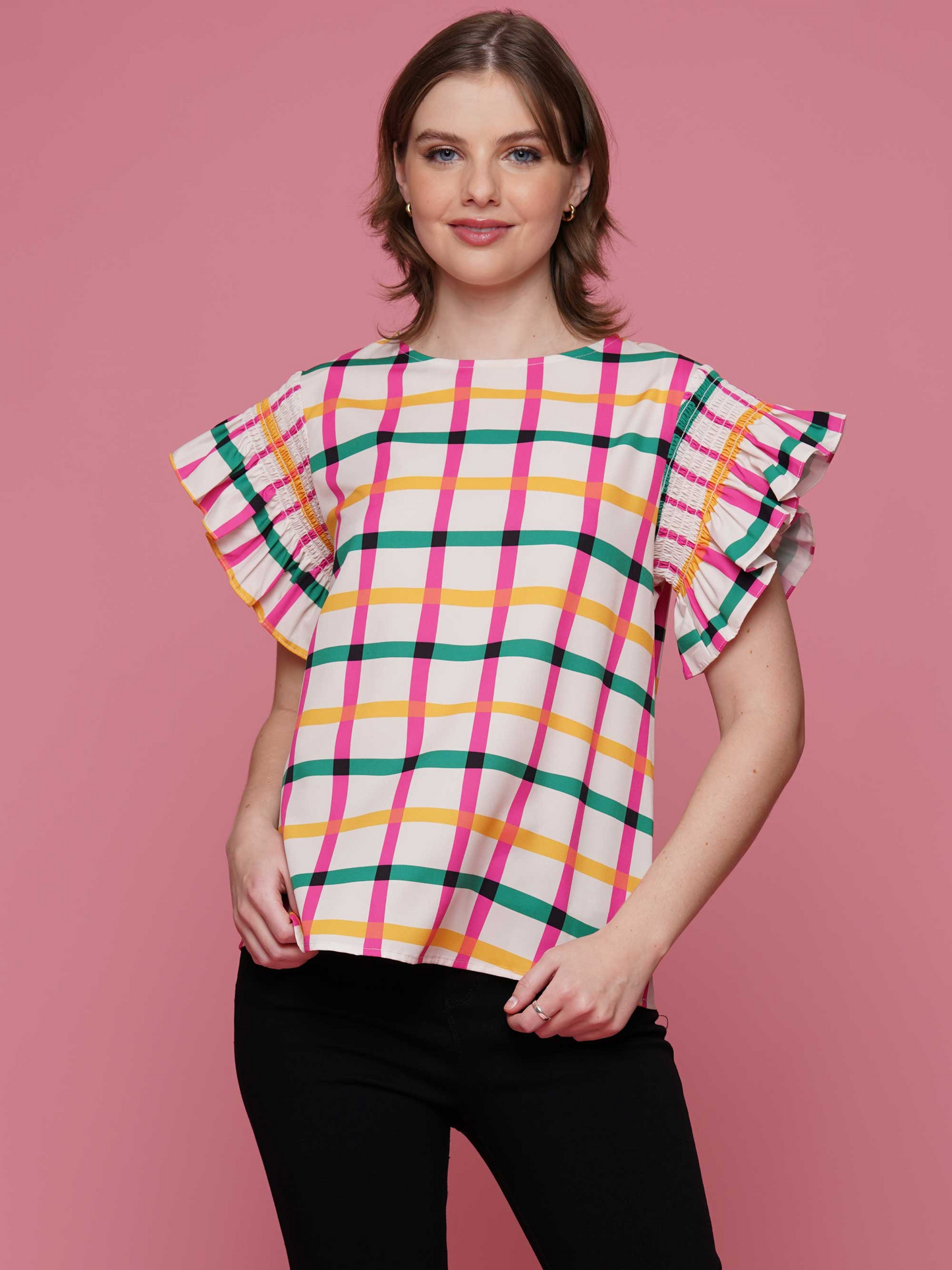 WD Ruffle Sleeve Top