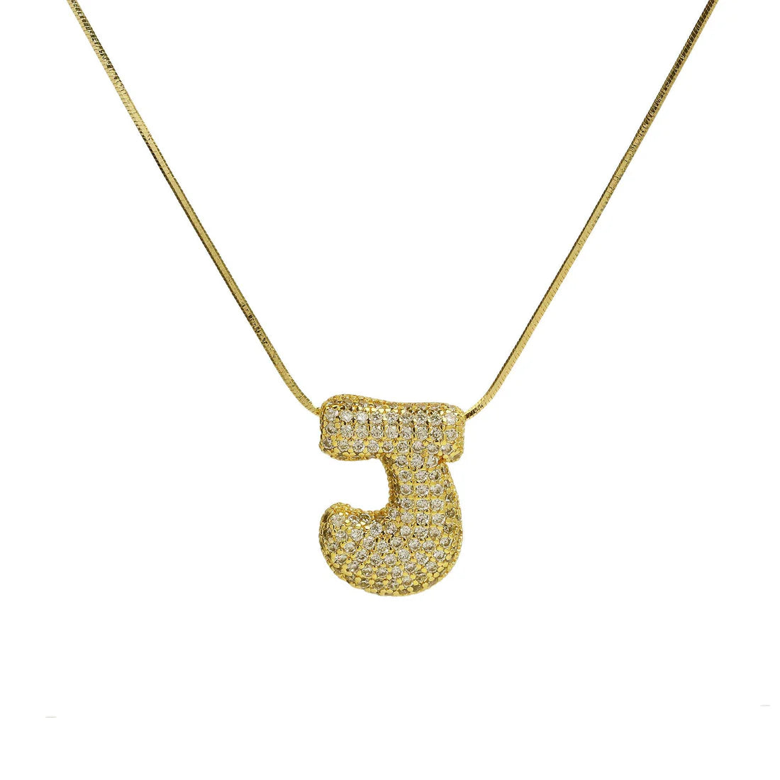 SB Initial Cz Waterdrop Necklace