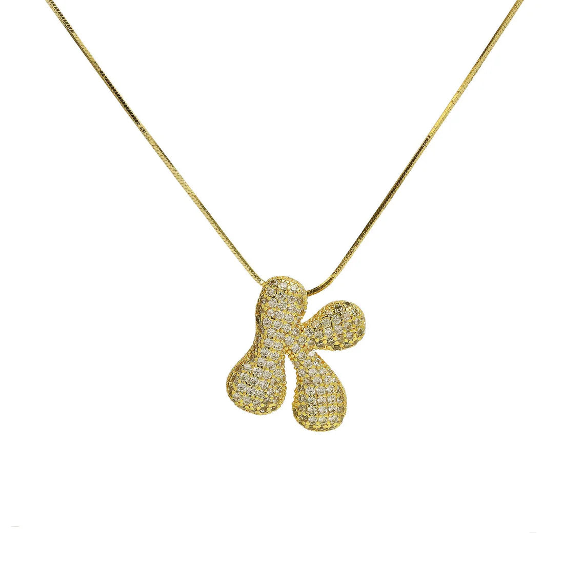 SB Initial Cz Waterdrop Necklace