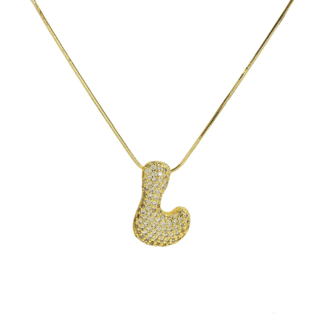 SB Initial Cz Waterdrop Necklace