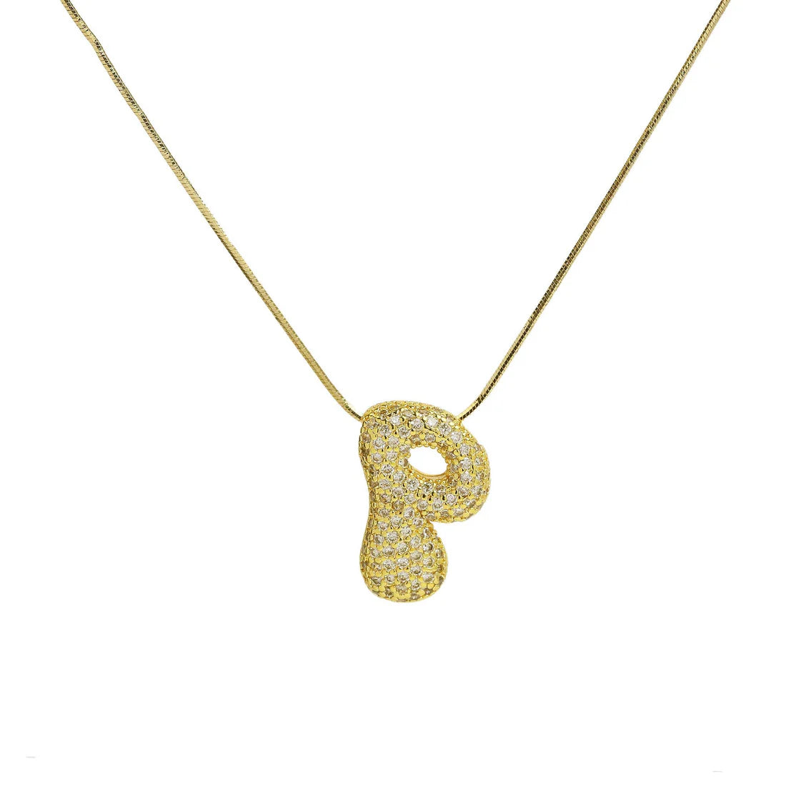 SB Initial Cz Waterdrop Necklace