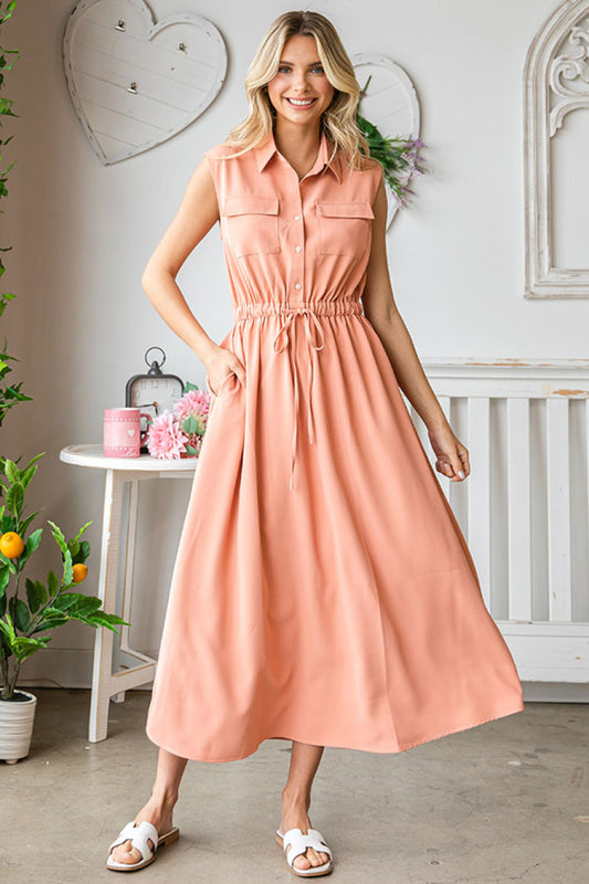 FL Peach Midi Dress