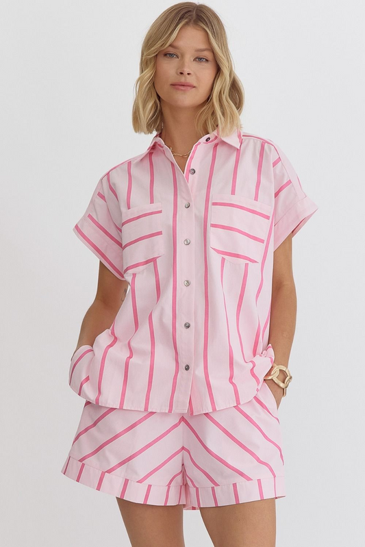 Entro Pink Striped Set