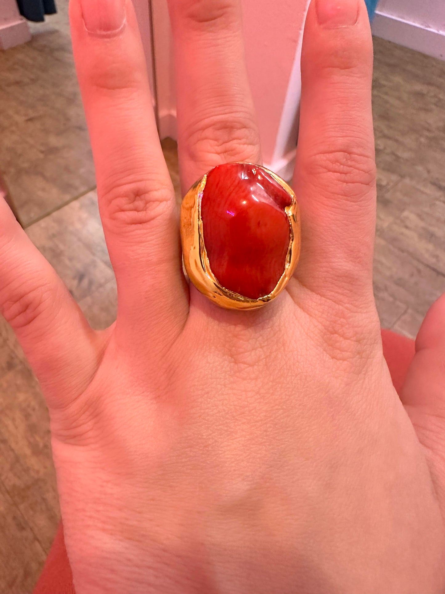 Easton Elle Red Coral Ring