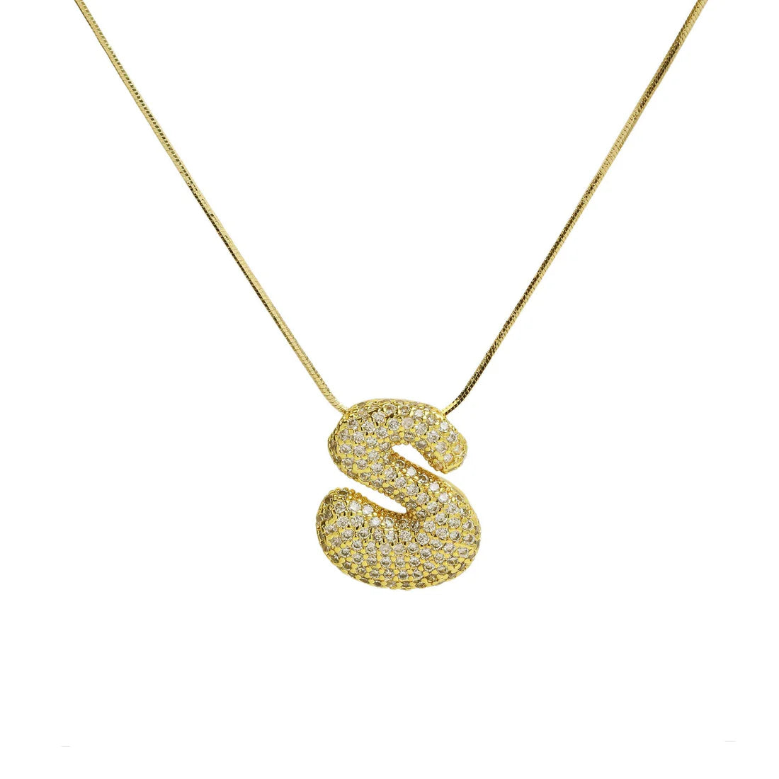 SB Initial Cz Waterdrop Necklace