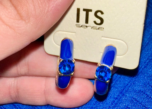 Blue Small Hoop Earrings