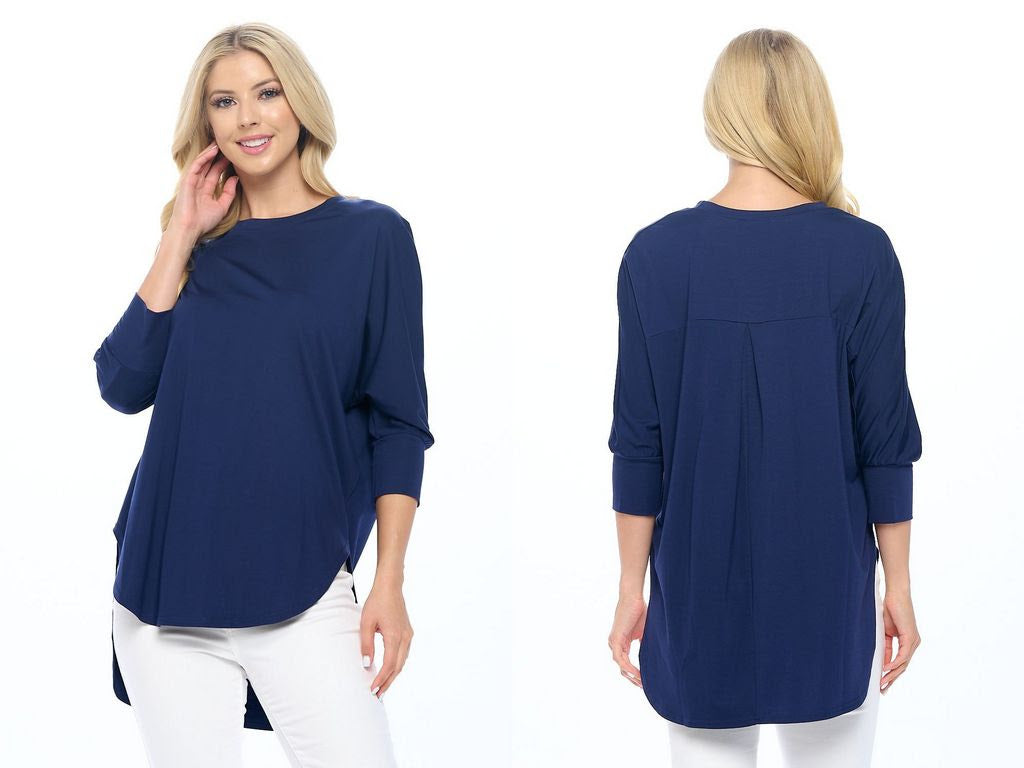 Leanna High - Low Tunic Navy