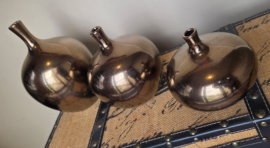 Handmade Metallic Bronze Ceramic Vases