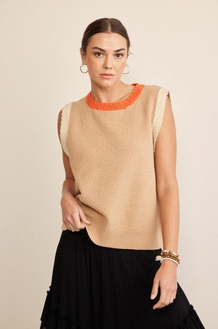 IF Taupe Block Sweater