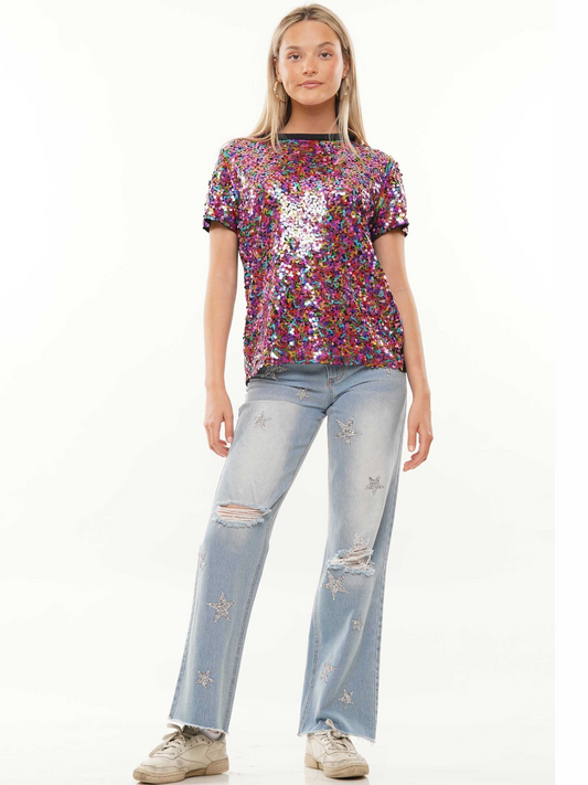 WD COLORFUL SEQUIN TOP