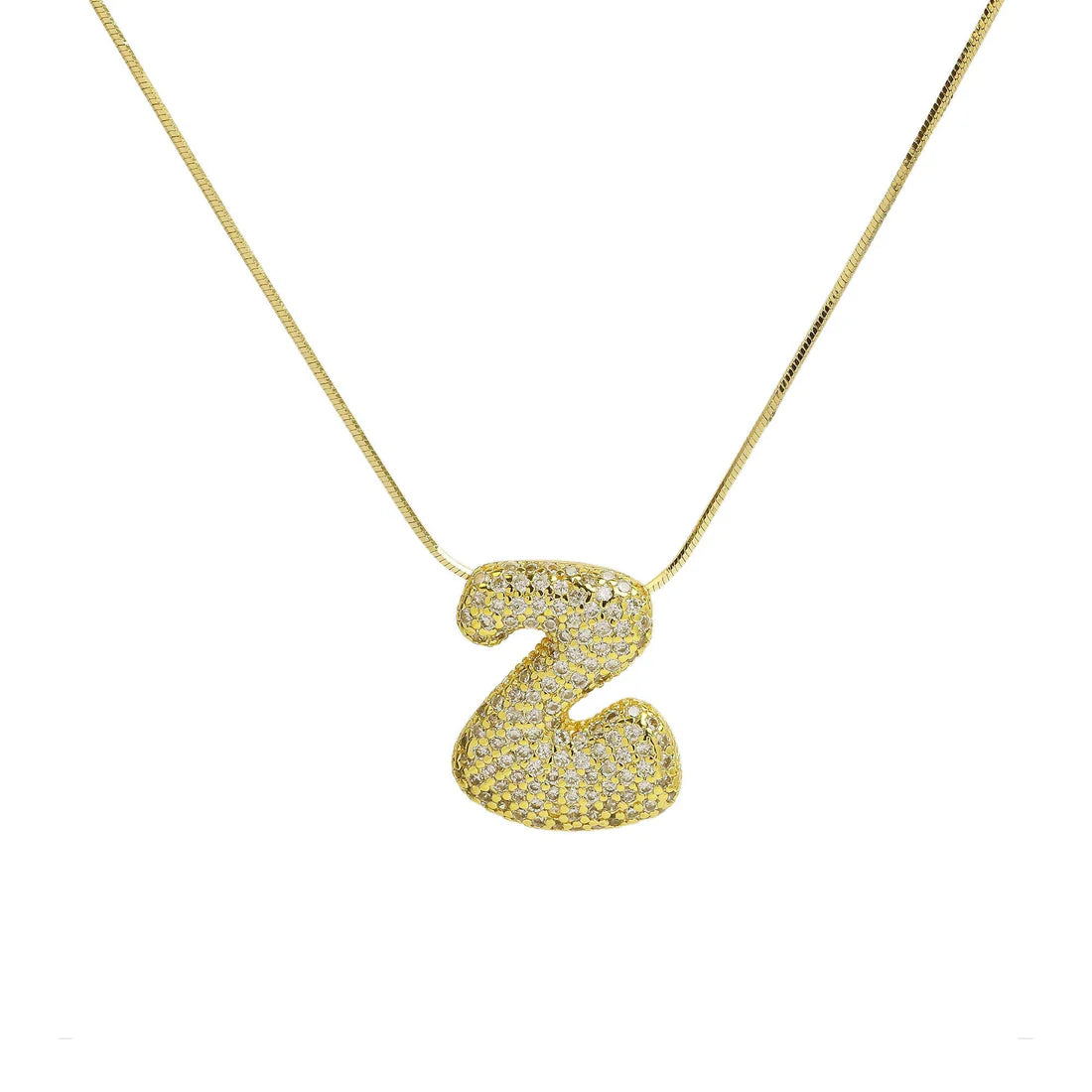 SB Initial Cz Waterdrop Necklace