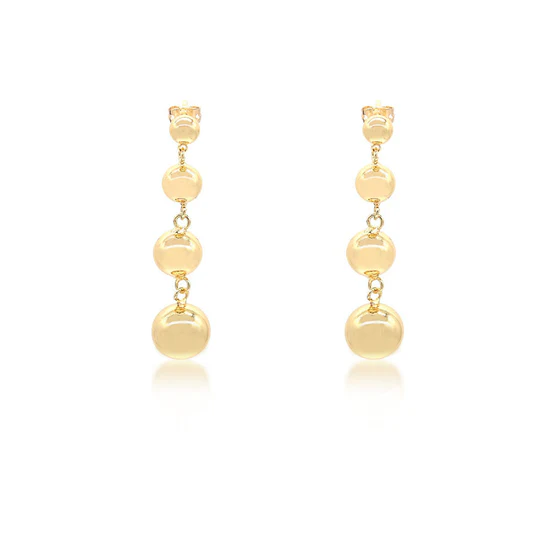 SB Gold Beaded Dangle Earrings