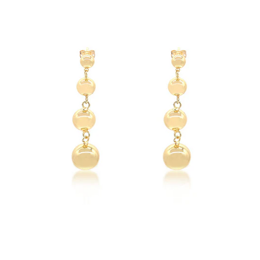 SB Gold Beaded Dangle Earrings