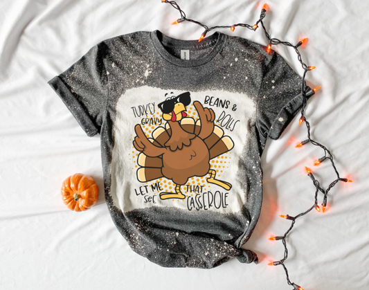 Turkey Gravy Beans and Rolls Thanksgiving Graphic Tee